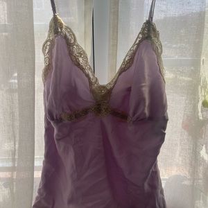 Purple Pajama Cami with lace detail